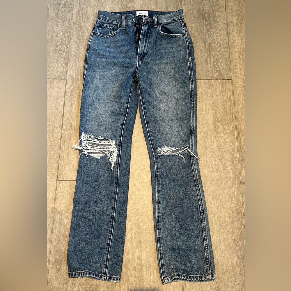 Pistola Denim Dark Blue Distressed Jeans